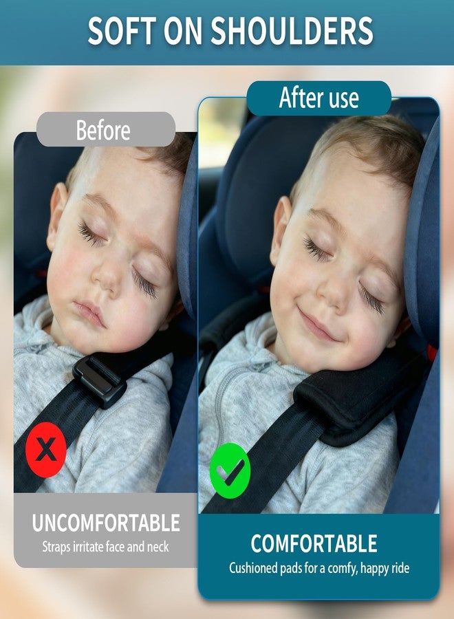 Fevbcnrj Car Seat Shoulder Pads Compatible with Doona, Ultra Soft and Breathable Grid Fabric, Protect Neck and Shoulder Strap Covers, Easy to Install, Straps Pads for Car Seat and Stroller, Black - Image 5